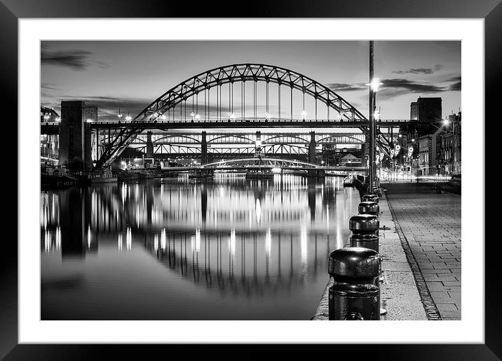 Black and White Bridges Framed Mounted Print by Ray Pritchard