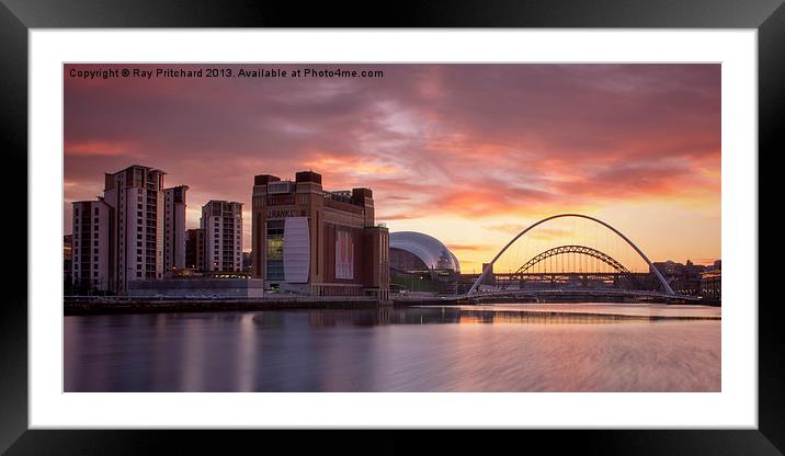 View of the River Tyne Framed Mounted Print by Ray Pritchard