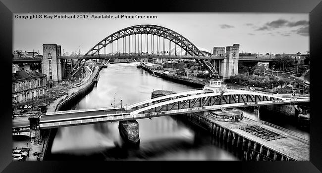 Tyne and Swing Bridges Framed Print by Ray Pritchard
