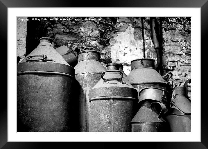 Vintage Oil Canisters Framed Mounted Print by Ray Pritchard