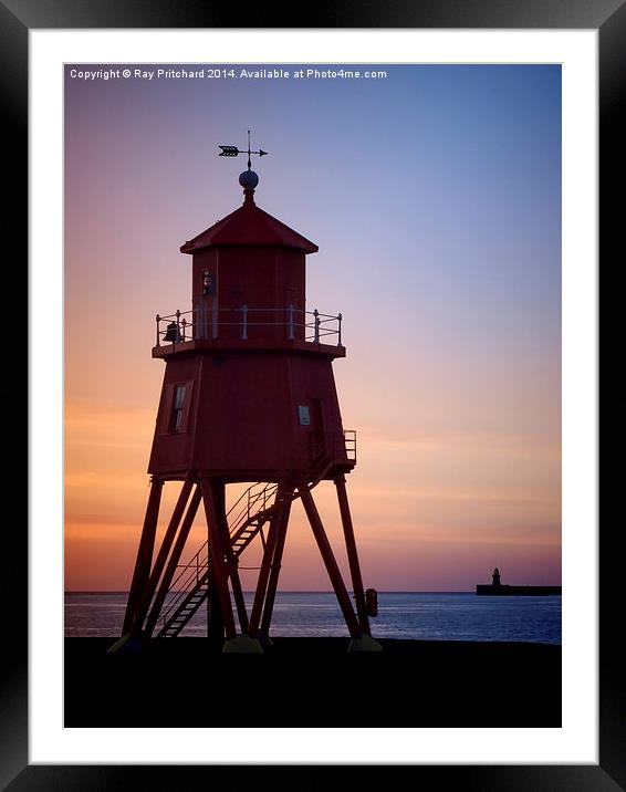 Herd Lighthouse at Sunrise Framed Mounted Print by Ray Pritchard