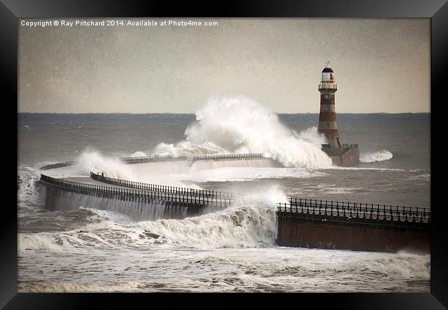 High Seas at Roker Framed Print by Ray Pritchard