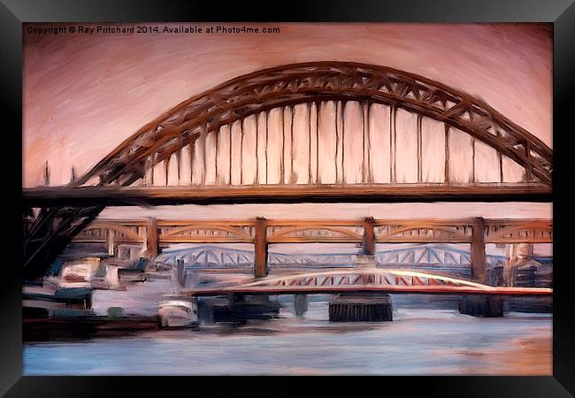 River Tyne Paintover Framed Print by Ray Pritchard