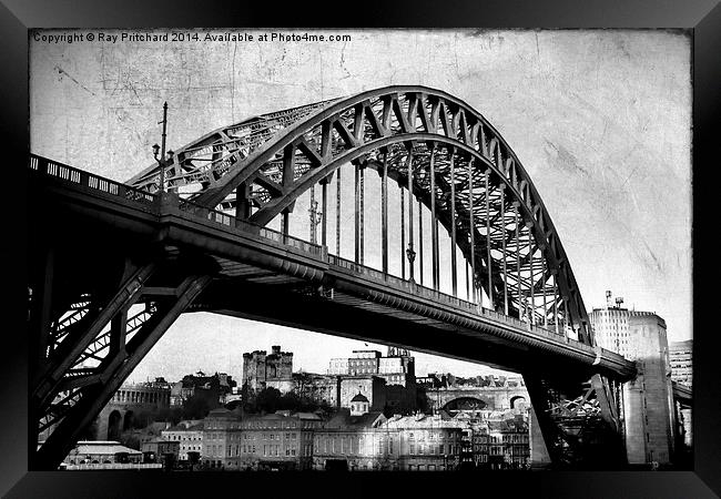 Textured Tyne Bridge Framed Print by Ray Pritchard