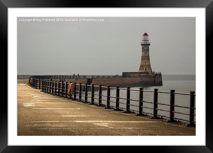 Roker Pier and Lighthouse Framed Mounted Print by Ray Pritchard