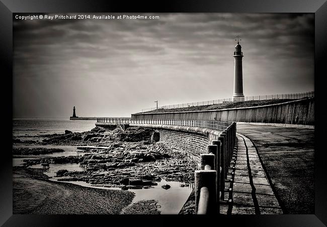 Roker Lighthouses Framed Print by Ray Pritchard