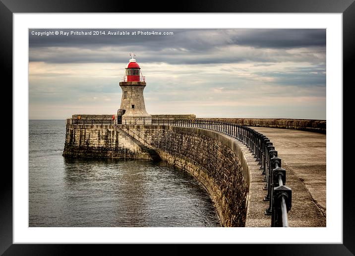 South Shields Pier and Lighthouse Framed Mounted Print by Ray Pritchard