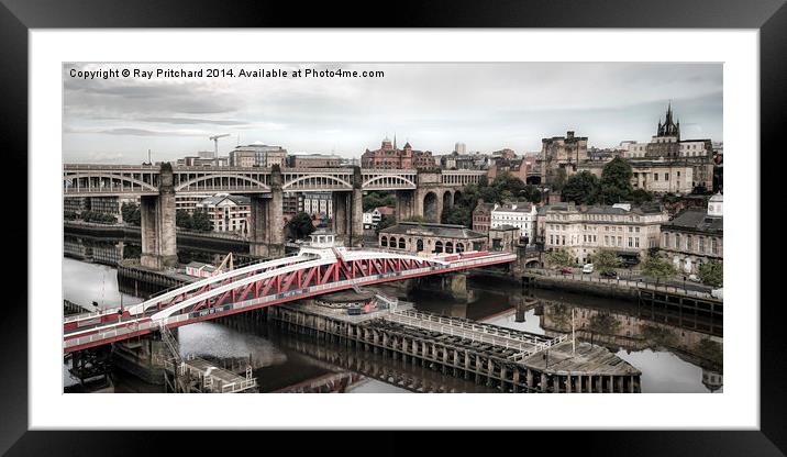 Newcastle Skyline Framed Mounted Print by Ray Pritchard