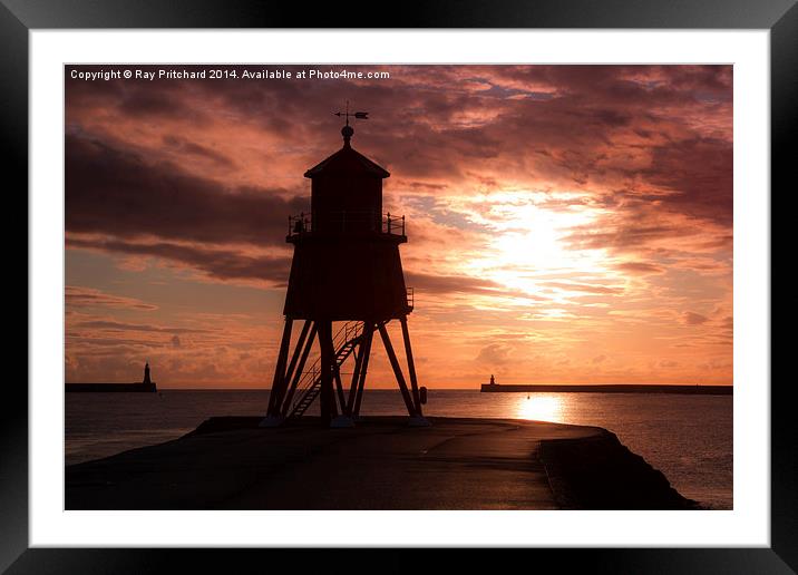 Herd Lighthouse after Sunrise Framed Mounted Print by Ray Pritchard