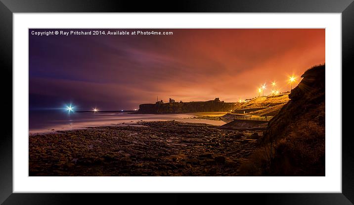 Tynemouth at Night Framed Mounted Print by Ray Pritchard