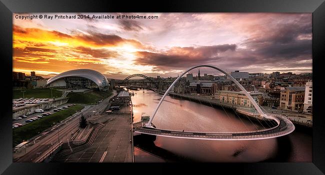  Panorama of Gateshead and Newcastle Framed Print by Ray Pritchard