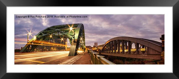  Wear and Wearmouth Bridges  Framed Mounted Print by Ray Pritchard