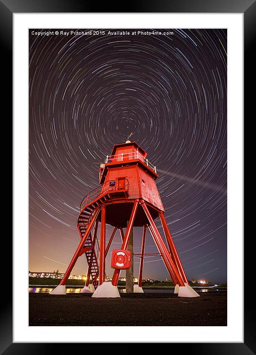   Herd Lighthouse With Star Trails  Framed Mounted Print by Ray Pritchard