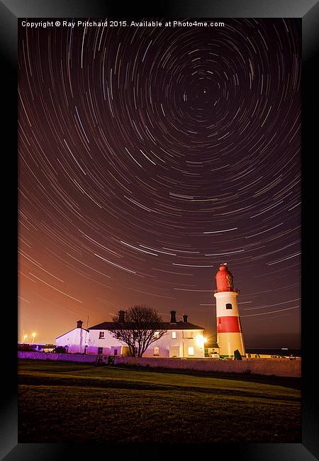   Souter Lighthouse Star Trails Framed Print by Ray Pritchard