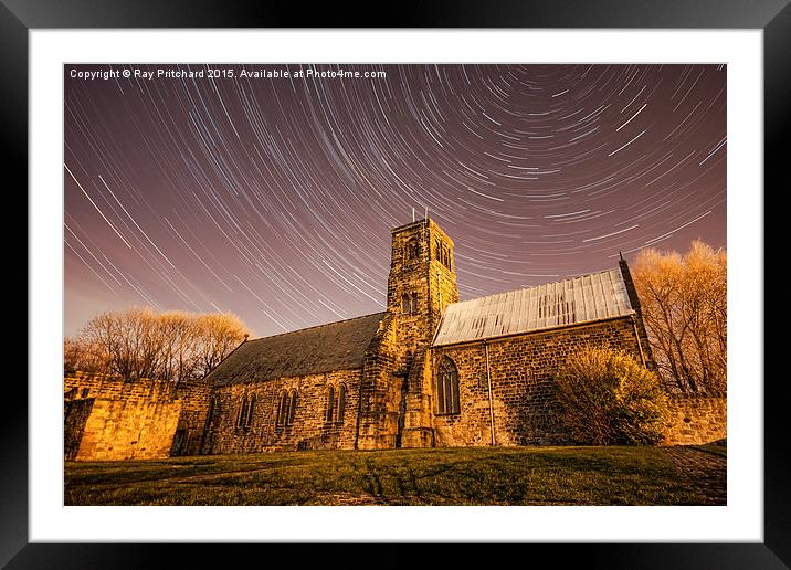    St Pauls Church with Star Trails Framed Mounted Print by Ray Pritchard