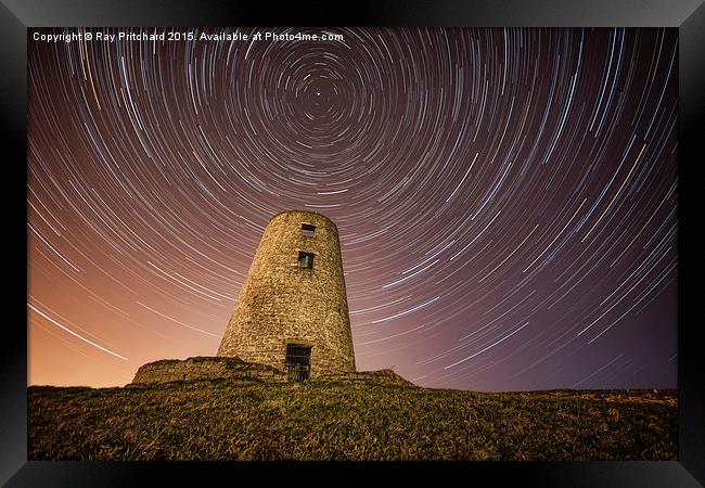  Cleadon Mill with Star Trails Framed Print by Ray Pritchard