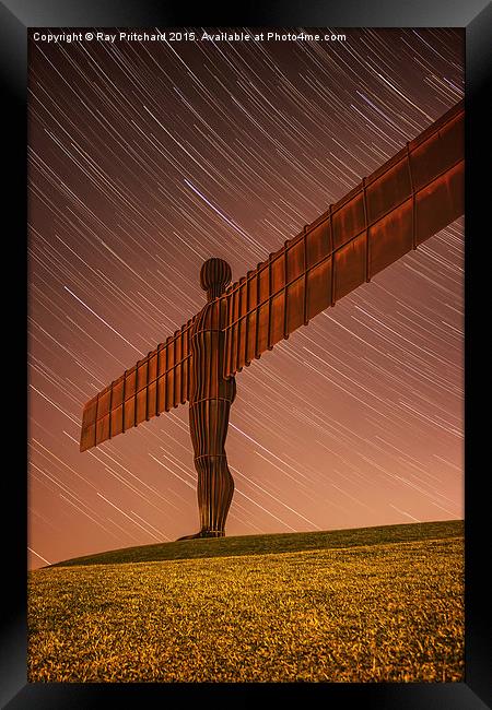 Angel of the North at Night Framed Print by Ray Pritchard
