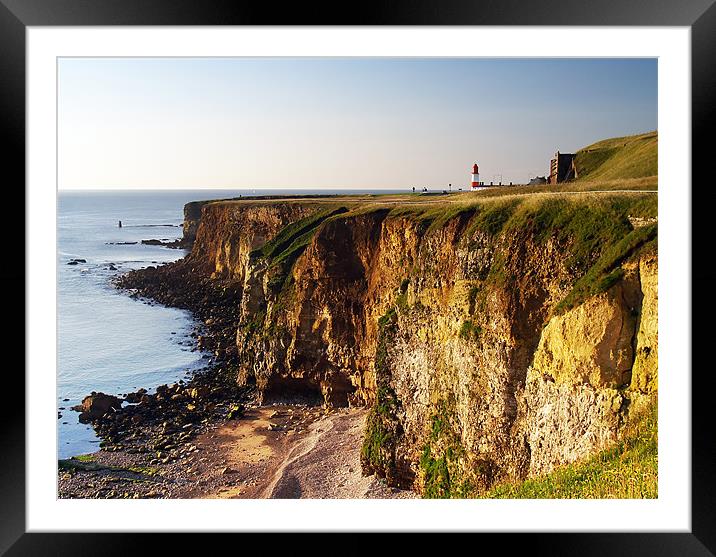 Marsden Cliffs Framed Mounted Print by Ray Pritchard