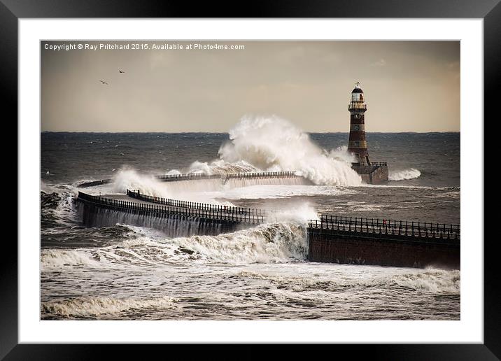 High Seas at Roker Framed Mounted Print by Ray Pritchard