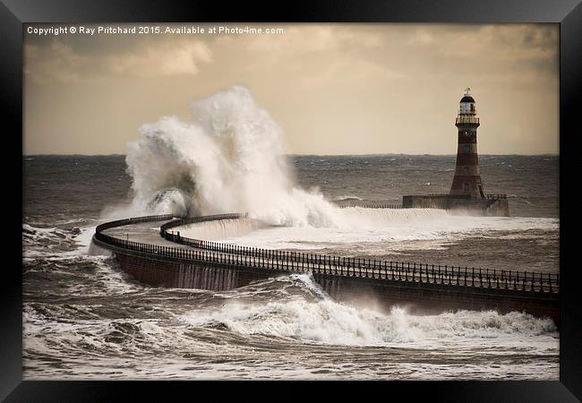 Storm Waves at Roker Framed Print by Ray Pritchard