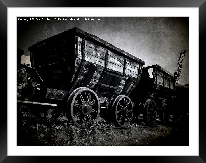 Vintage Coal Wagons Framed Mounted Print by Ray Pritchard