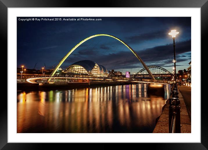  Millennium Bridge at Newcastle Framed Mounted Print by Ray Pritchard