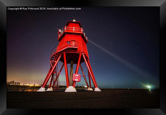  Herd Lighthouse with the Aurora Framed Print by Ray Pritchard