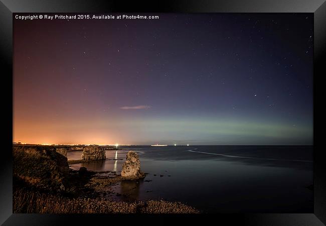  Northern Lights Over Marsden Framed Print by Ray Pritchard
