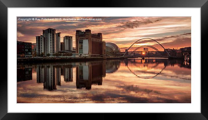 Tyne Reflections Framed Mounted Print by Ray Pritchard