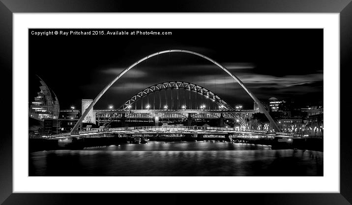  Tyne Bridges Framed Mounted Print by Ray Pritchard