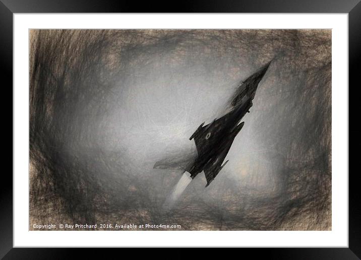 Typhoon Digital Sketch Framed Mounted Print by Ray Pritchard