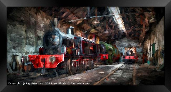 Engine Shed (paint effect) Framed Print by Ray Pritchard
