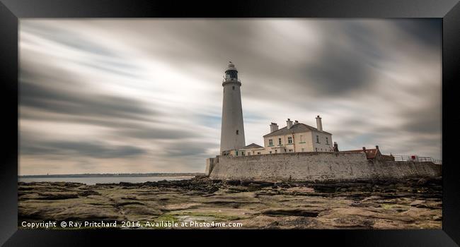 Long Exposure St Marys Lighthouse Framed Print by Ray Pritchard