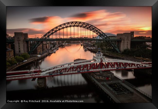 Sunrise over the Tyne Framed Print by Ray Pritchard