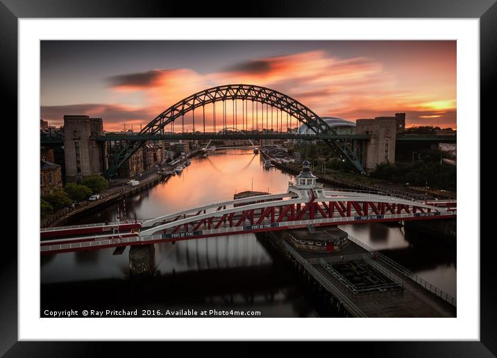 Sunrise over the Tyne Framed Mounted Print by Ray Pritchard