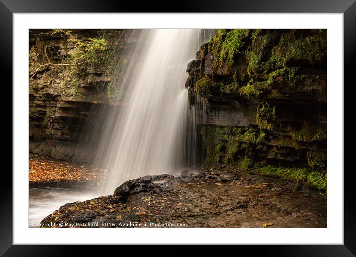 Gibsons Cave Waterfall Framed Mounted Print by Ray Pritchard
