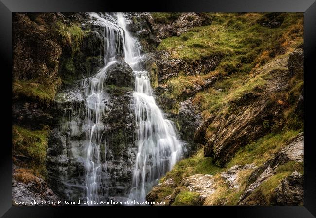 Newlands Pass Waterfall Framed Print by Ray Pritchard