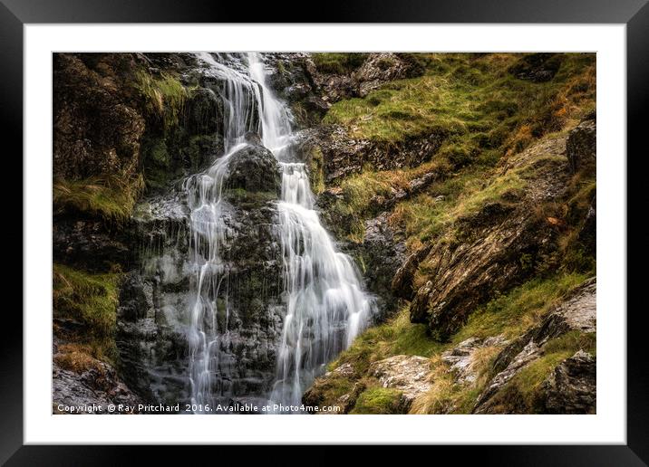 Newlands Pass Waterfall Framed Mounted Print by Ray Pritchard