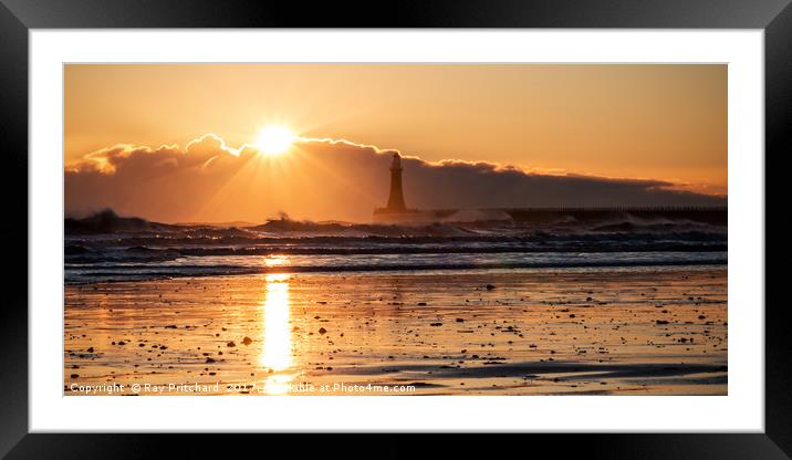 Sunrise At Roker Framed Mounted Print by Ray Pritchard