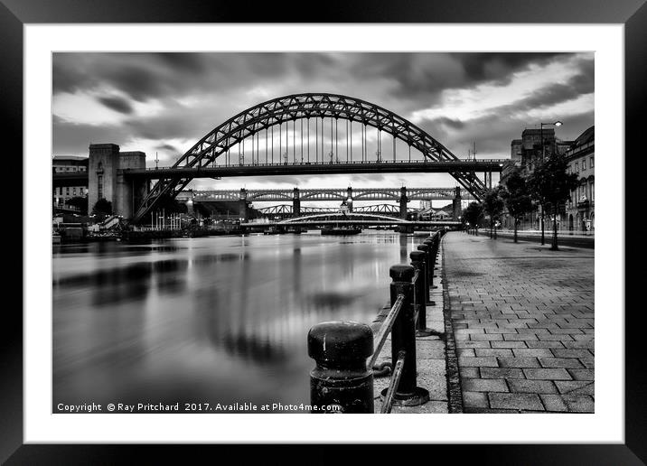 Newcastle Quayside Framed Mounted Print by Ray Pritchard