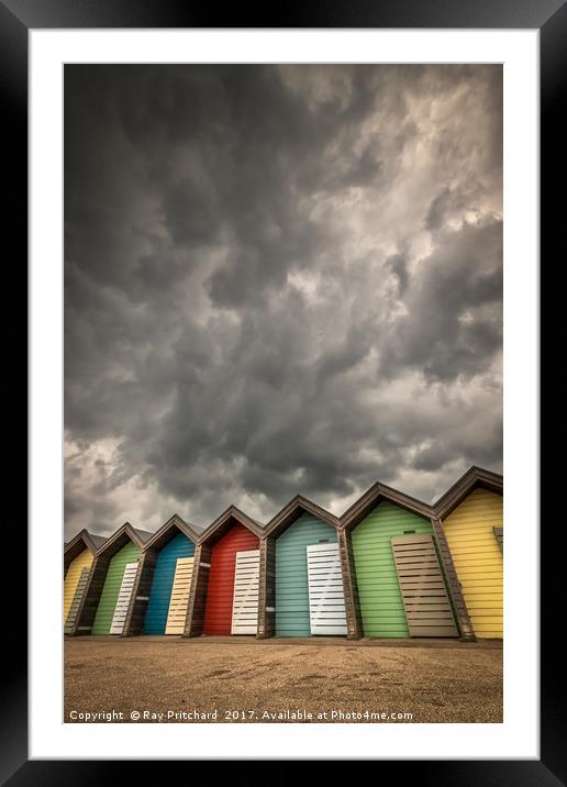 Blyth Beach Huts  Framed Mounted Print by Ray Pritchard