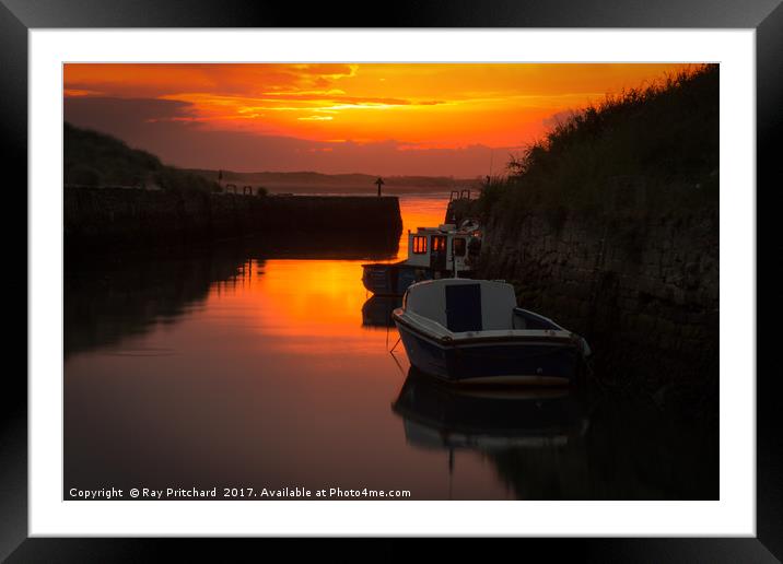 Seaton Sluice at Sunset Framed Mounted Print by Ray Pritchard
