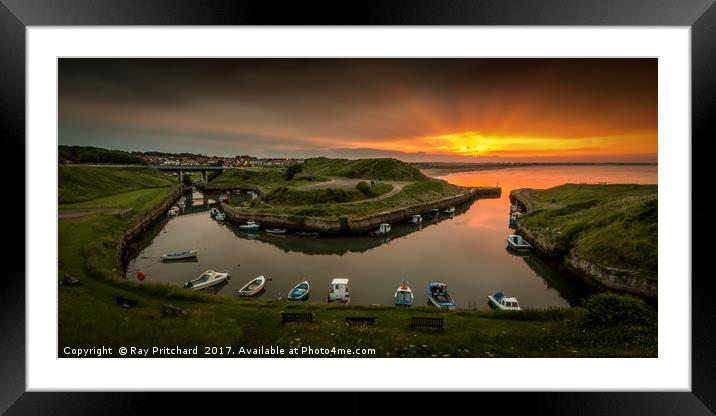 Seaton Sluice at Sunset Framed Mounted Print by Ray Pritchard