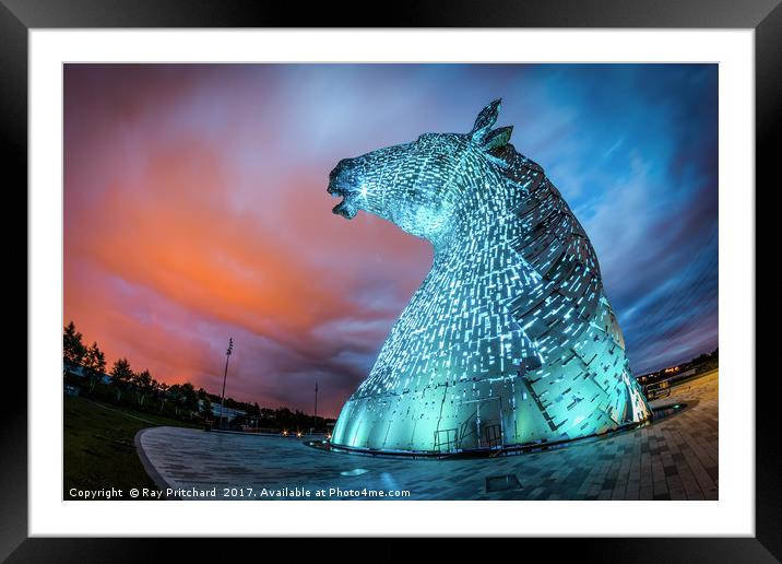 The Kelpies  Framed Mounted Print by Ray Pritchard