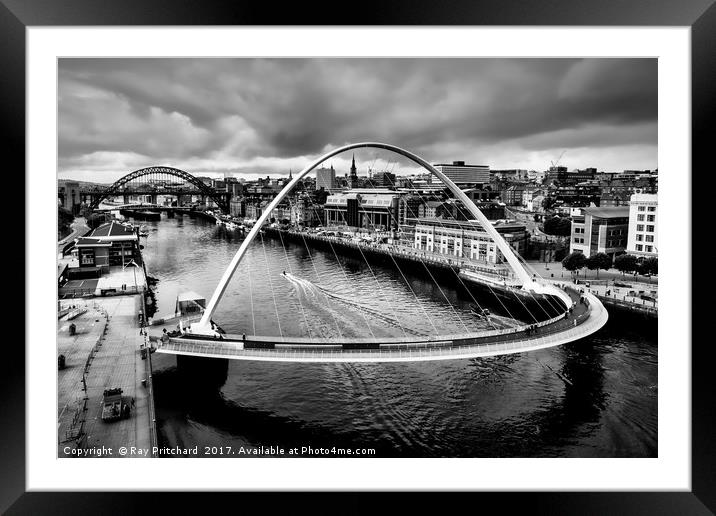 River Tyne at Newcastle Framed Mounted Print by Ray Pritchard