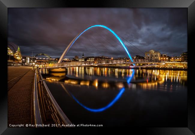 Gateshead Millennium Bridge Framed Print by Ray Pritchard