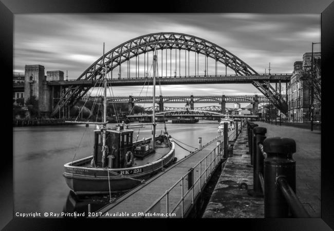 Boat on the River Tyne Framed Print by Ray Pritchard
