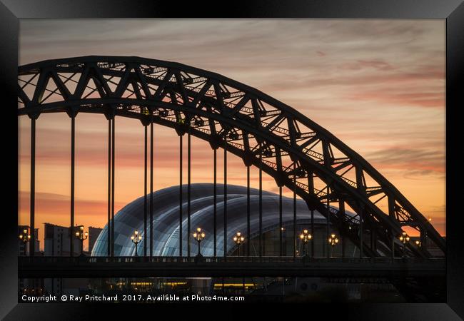 Tyne Bridge Sunrise Framed Print by Ray Pritchard