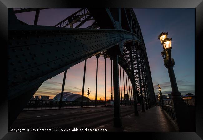 Sunrise from the Tyne Bridge Framed Print by Ray Pritchard