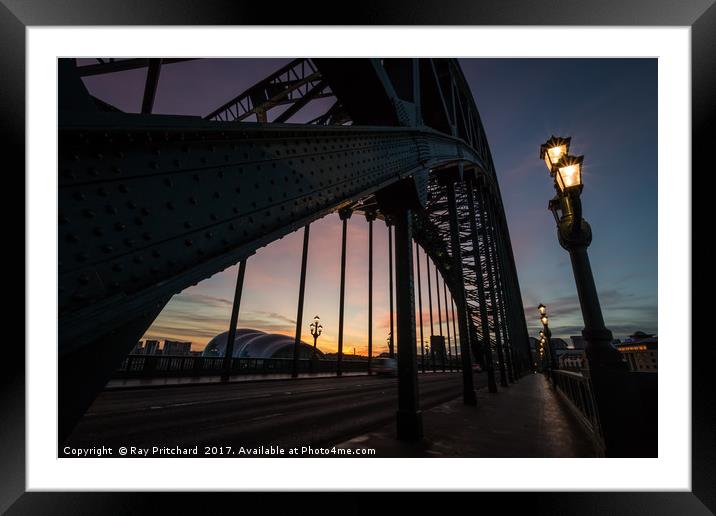 Sunrise from the Tyne Bridge Framed Mounted Print by Ray Pritchard